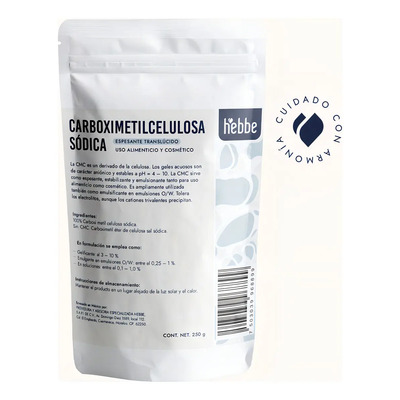 Carboximetilcelulosa Cmc gelificante espesante cosmetico serum y geles grado alimenticio agente de visocisidad Hebbe Cosmetics & Ludika 250g | Meses sin interés