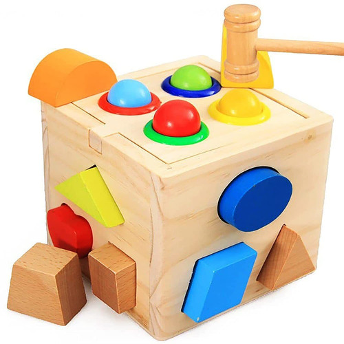 Juego Madera Montessori Cubo Encajar Figuras Didácticos 