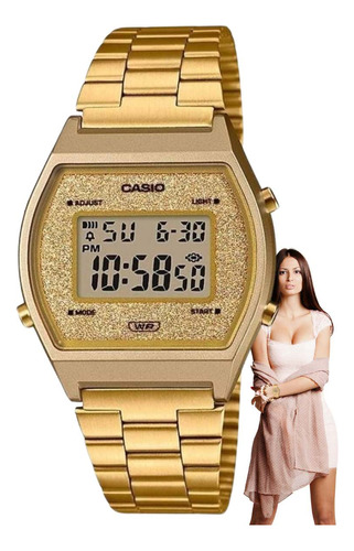 Relógio Casio Feminino Vintage Digital Dourado B640wgg-9df