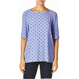 Anne Klein Camiseta De Cuello Barco Estampada Para Mujer