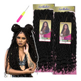 Kit 2 Cabelo Goddess Faux Locs Duda Ser Mulher + Agulha