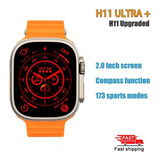 Reloj Inteligente Mejorado H11 Ultra Plus Iwo Series 8 Compa Color De La Correa Naranja