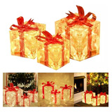 Nuevo Pack De 3 Cajas De Regalo De Navidad Con Luz Led Y