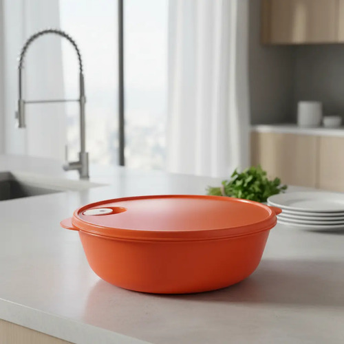 Tazon Maxi Cristal Para Microondas 3l En Coral Tupperware