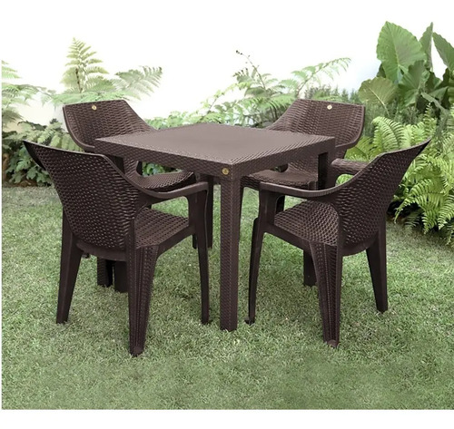 Set 4 Sillas 1 Mesa Ratan Jardin Negocio Interior Y Exterior