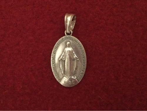 Dije Medalla Virgen Milagrosa En Plata