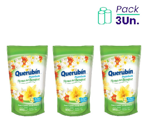 Suavizante Para Ropa Flores Del Bosque Querubin 900m Pack X3