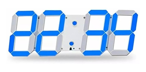 4 Reloj Digital Luminoso Números 3d Led, Alarma, Usb Azúl
