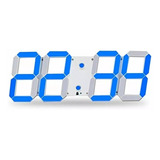 Reloj Digital Luminoso Números 3d Led, Alarma, Usb Azúl