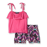 Conjunto De Top Y Short De Punto Para Niñas