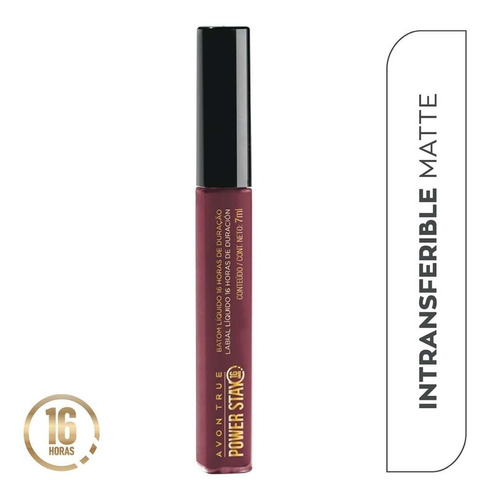 Avon Power Stay Labial Mate Líquido Indeleble 16h Color Stay Put Sangria