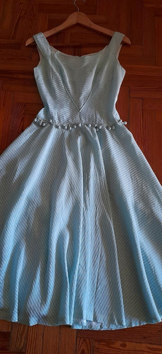 Vestido Largo Verde Menta Vintage Ver Anuncio Talle S