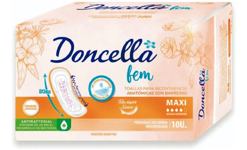 Doncella Fem Toalla De Incontinencia Talle Maxi