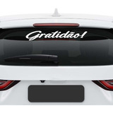 Adesivo Frase Gratidão Automotivo Carro Gospel Católico 58cm