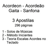 Livros Para Acordeão Acordeon Gaita  3 Volumes 296 Pág