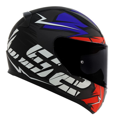 Capacete Ls2 Ff353 Diversos Gráficos E Cores Em Tamanho Do Capacete 56 Desenho Cromo - Fosco Preto Vermelho E Azul