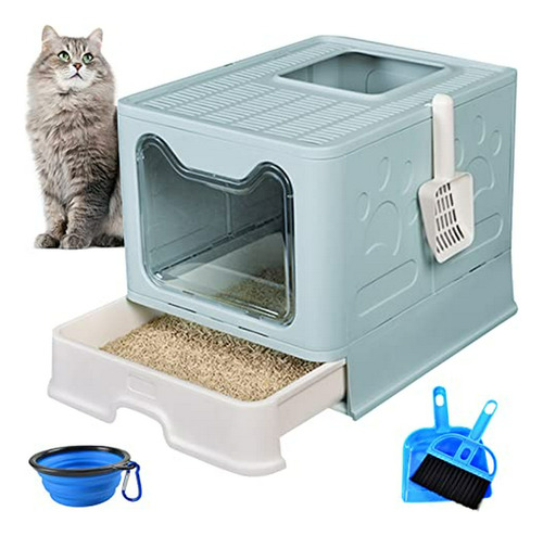 Arenero Gato Plegable Con Cajón Y Tapa, Fácil Limpieza, Sin 