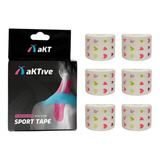 Kit 6 Bandagem Elástica Adesiva Taping Aktive Sport Tape