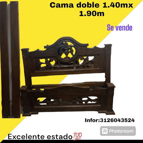 Cama De Madera Roble 1.40mx 1.90m