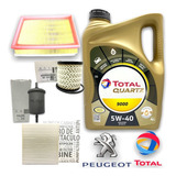 Kit 4 Filtros + Aceite Total 9000 5w40 Peugeot 408 307 2.0 N