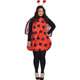 Disfraz Talla Plus Para Mujer Ladybug Incluye Diadema Y