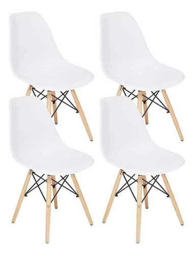 Silla Comedor Okaeri Eames Blanco/negro, 4 Unidades Env Grat