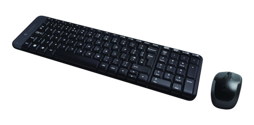 Kit Teclado E Mouse Sem Fio Logitech Mk220  Ptbr  Preto