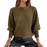 Sweater Ancho Cuello Bote Colores Diseño Go