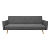 Sofá Futón Cama Reclinable Genova Gris Diseño De La Tela Sin Diseño