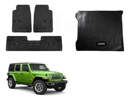 Tapetes Logo Jeep + Cajuela Wrangler 5 Puertas 2007 A 2023