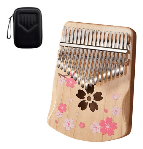 Kalimba 17 Teclas Flores De Cerezo Preciosa+funda Arce 