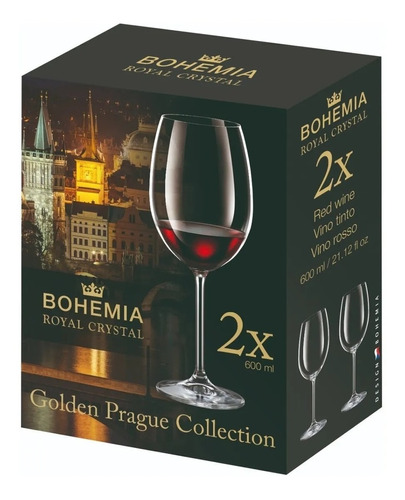 Copas De Cristal Vino Degustacion Bohemia 600 Ml X2