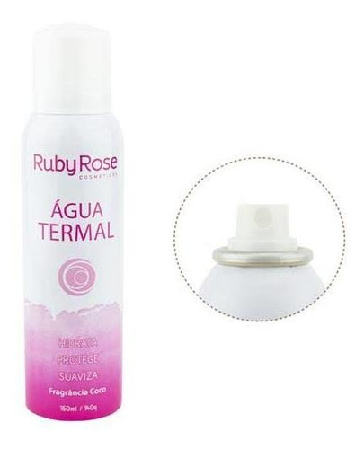 Água Termal Fragrância Coco Ruby Rose - Kit C/6 Unid