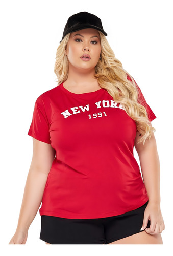 T-shirt Feminina Camiseta Plus Size New York Estampada