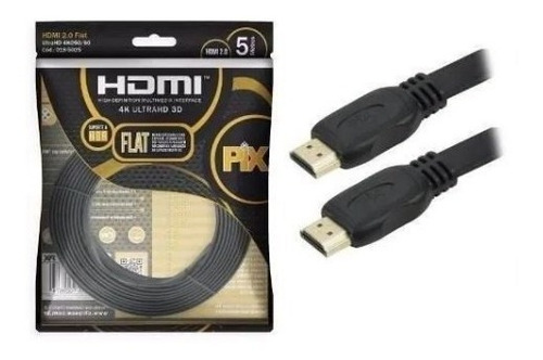 Mega Cabo Hdmi Flat 2.0 Pix 4k 5 Metros - 018-5025 19 Pinos