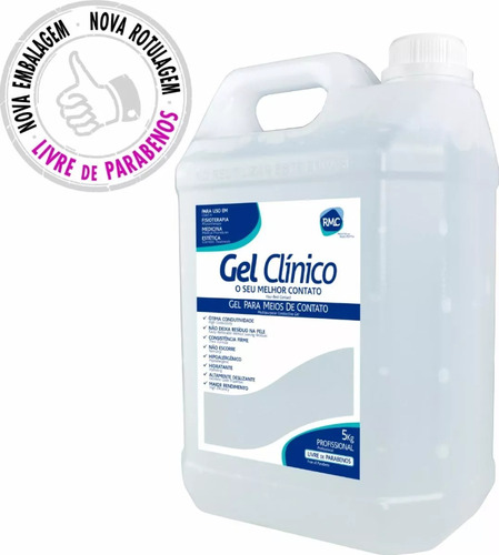  Gel Condutor Incolor Rmc Para Ultrassom Galão 5kg