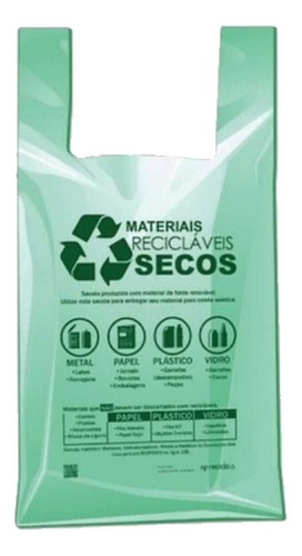 Sacola Plástica Biodegradável Prefeitura 48x55 Verde Full