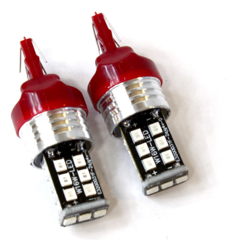 Foco Led 7743 15smd 12v Rojo Fijo/strobo