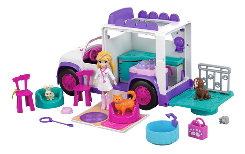 Set De Juego Polly Pocket Hospital Móvil De Animalitos