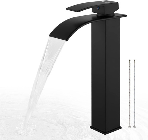 Grifo Mezclador Monomando Para Lavabo De Baño Negro Alargado