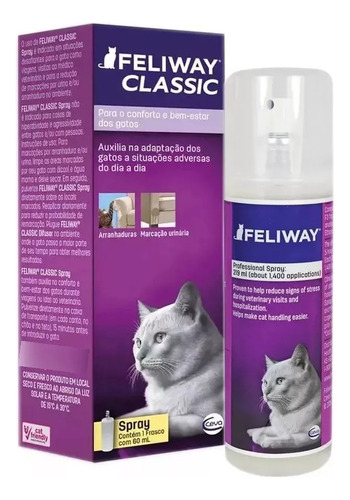 Feliway Spray Classic 60ml Para Gatos Ceva - Original Full