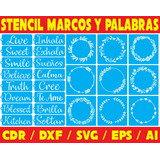 Pack De Vectores Corte Laser -  Stencils Marcos Y Palabras