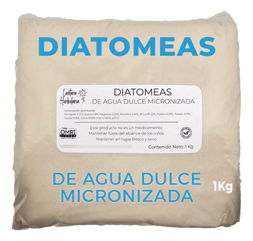 Tierra Diatomeas Orgánica Micronizada Grado Alimenticio 1kg