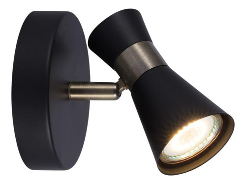 Aplique 1 Luz Negro Con Dorado U1541 Apto Led Gu10 Mks