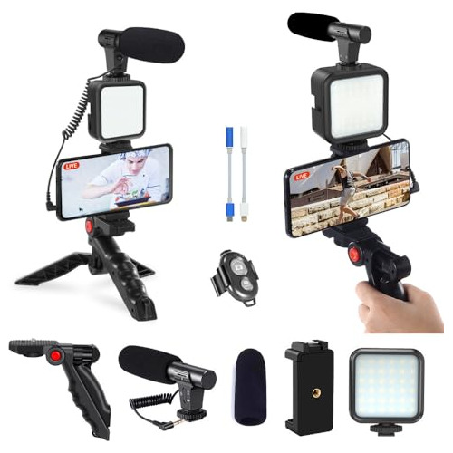 Kit De Vlogging Para iPhone/teléfonos Android/cámaras