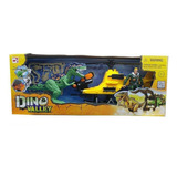  Dino Valley Dinosaurios + Helicóptero Cazador + Accesorios