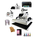 Combo Sublimación Imp Epson A4 Estampadora 6 En 1 38x38 Pro