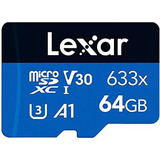 Memoria Lexar 64gb Micro Sdxc Uhs-i 4k 633x 100mb/s Y 45mb/s