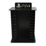 Porta 11 Jogos Ps4 Gamer Laser 21,5x16x35 Mdf Pintado Cor Preto