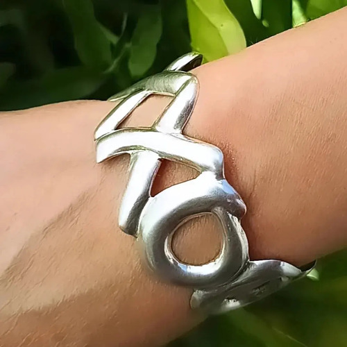 Brazalete Pulsera De Plata Antigua Sellada Y Punzonada 925